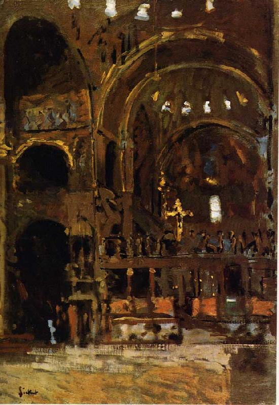 Walter Sickert Interior of St Mark's, Venice France oil painting art